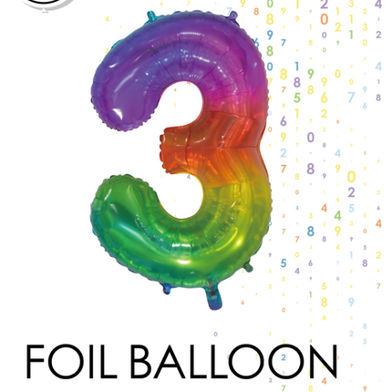 Pallone in foil Figura 3 Arcobaleno Trasparente 66cm