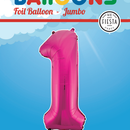 Palloncino Foil Figura 1 Fucsia XL 86cm vuoto