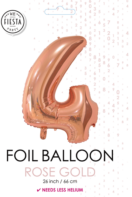 Pallone in foil Figura 4 Oro Rosa 66cm