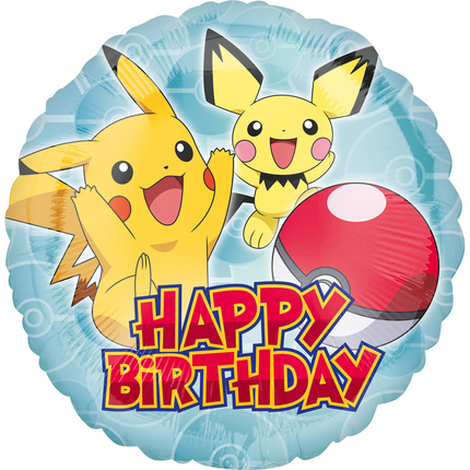 Palloncino ad elio Pokemon Happy Birthday 43cm vuoto