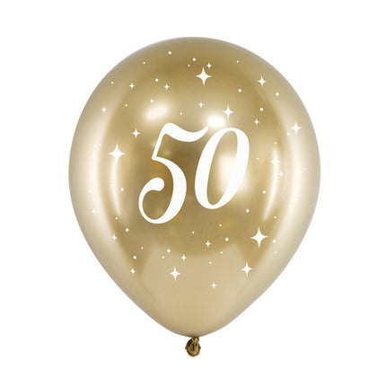 Palloncini 50 anni oro 30cm 6pz