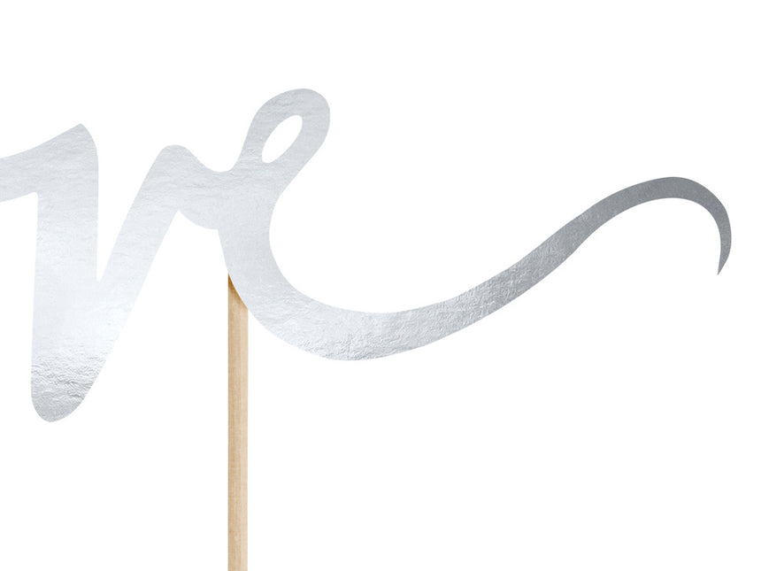 Cake topper Love Silver 17cm