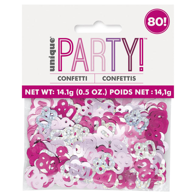 80 Years Confetti Bag Rosa 14gr