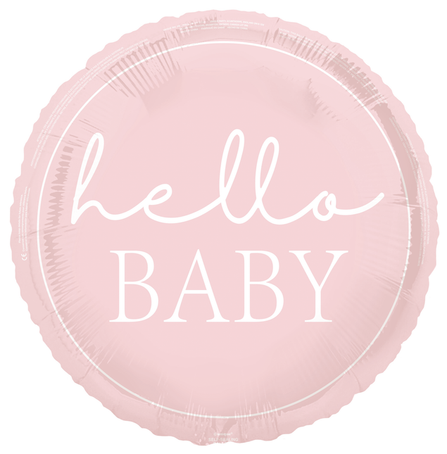 Palloncino a elio Hello Baby Rosa 45 cm