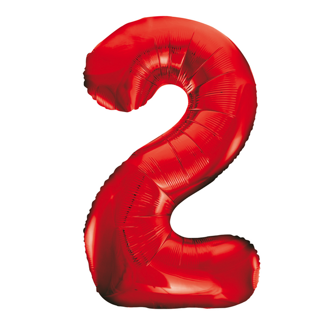 Pallone in foil Figura 2 Rosso XL 86cm vuoto