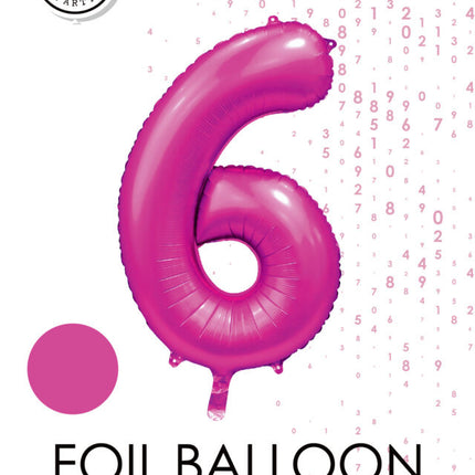 Palloncino Numero fucsia 6 anni lucido 86 cm