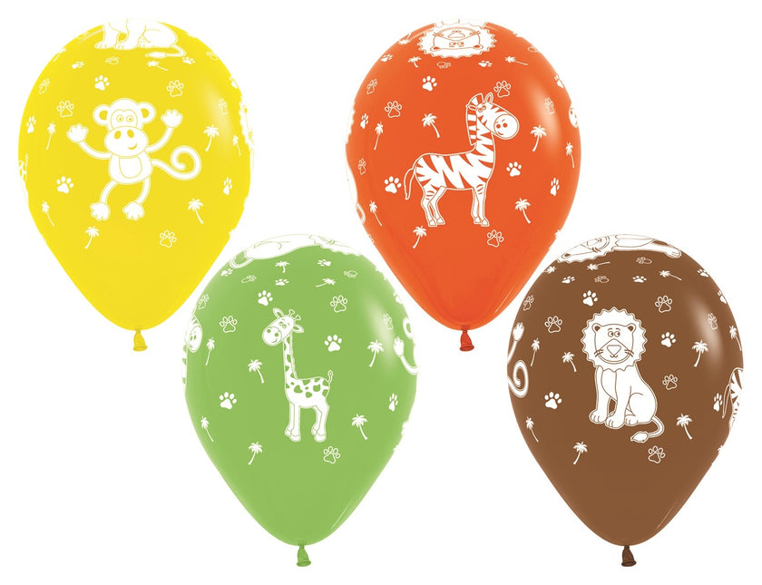 Palloncini Animali della Giungla Mix 30cm 25pz