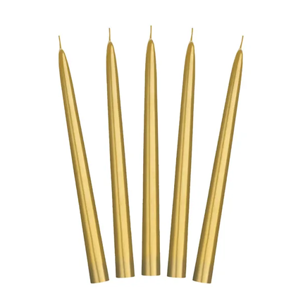 Candele Oro Metallizzato 24cm 10pz