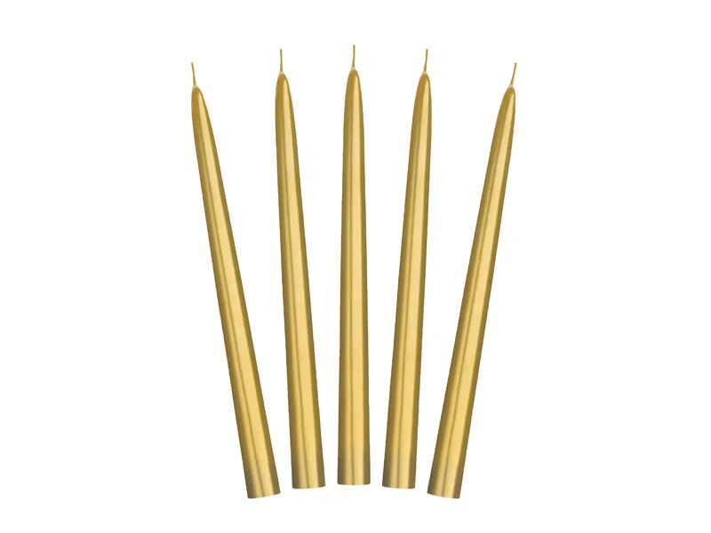 Candele Oro Metallizzato 24cm 10pz