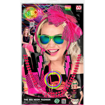 Set di accessori Neon 80S Rosa 5 pezzi