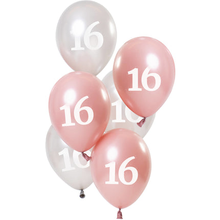 Palloncini 16 anni rosa 23cm 6pz