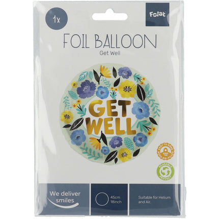 Palloncino ad elio Get Well Flowers vuoto 45 cm