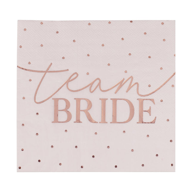 Tovaglioli oro rosa Team Bride 16,5 cm 16 pezzi