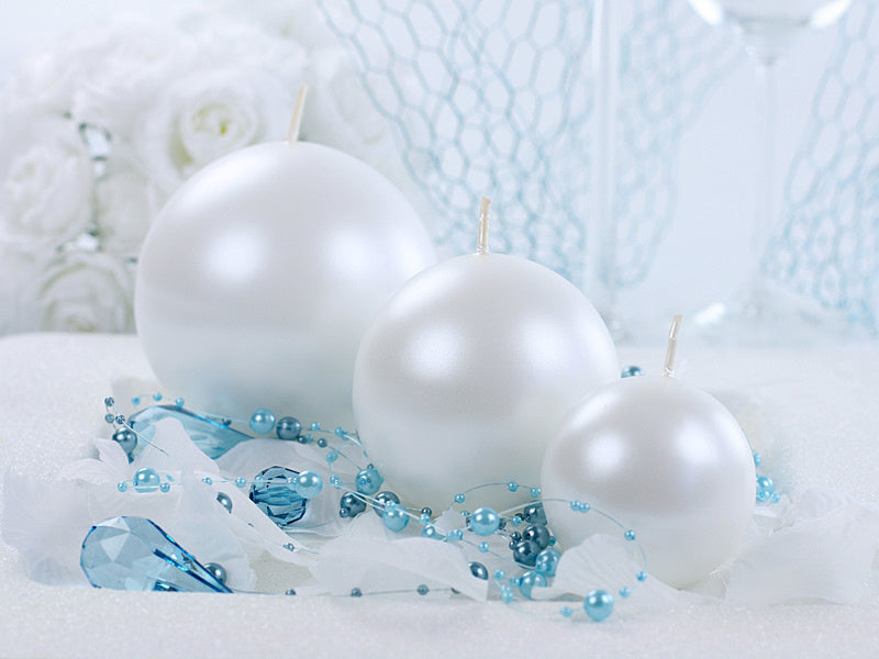 Candele Globe Pearl Metallic 8cm 6pz