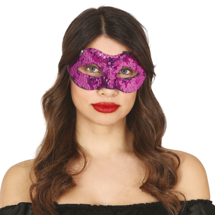 Maschera lilla con paillettes