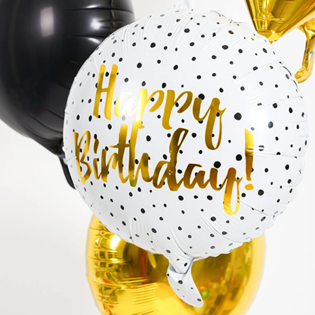 Palloncino ad elio Happy Birthday Dots Vuoto 45cm