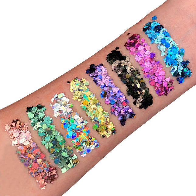 Moon Glitter Holographic Glitter Shapes Verde 3g