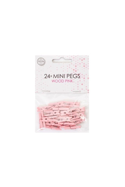 Mini chiodini in legno rosa 24 pezzi