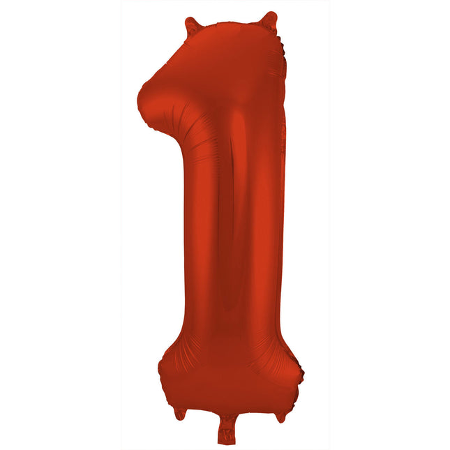 Palloncino Foil Figura 1 Rosso Opaco XL 86cm vuoto