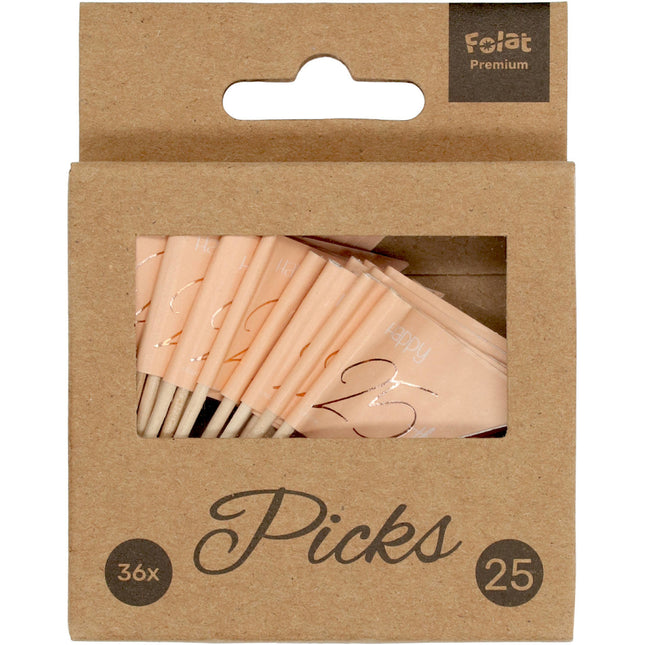 Prickers 25 anni oro rosa 6,5 cm 36 pezzi