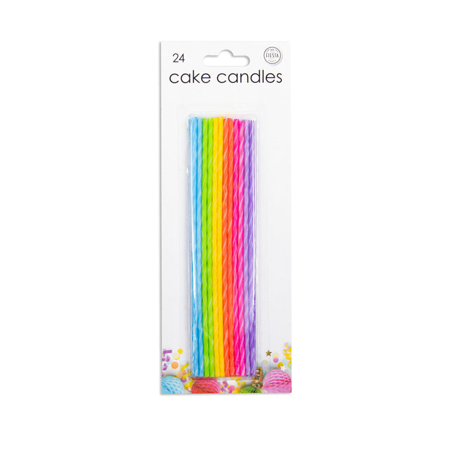 Candele di compleanno colorate da 17 cm 24 pezzi