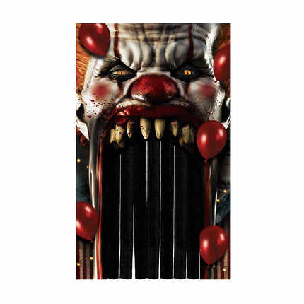 Tenda per porta di Halloween Horror Clown 2,4 m