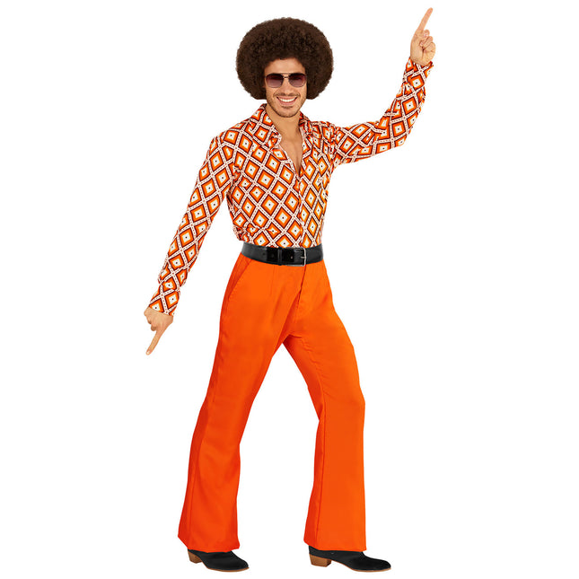 Pantaloni Disco 70S Arancione Uomo
