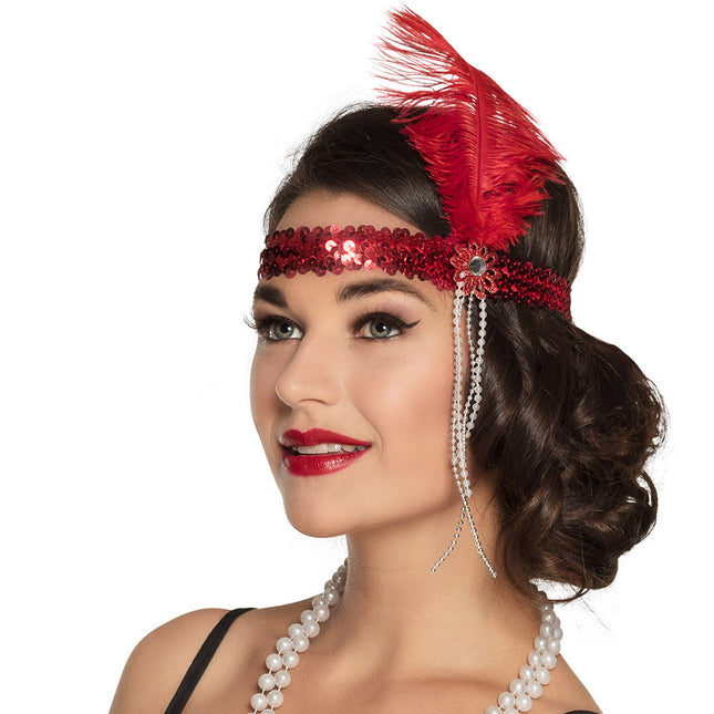 Fascia rossa Flapper Feather