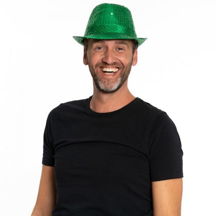 Cappello glitterato verde