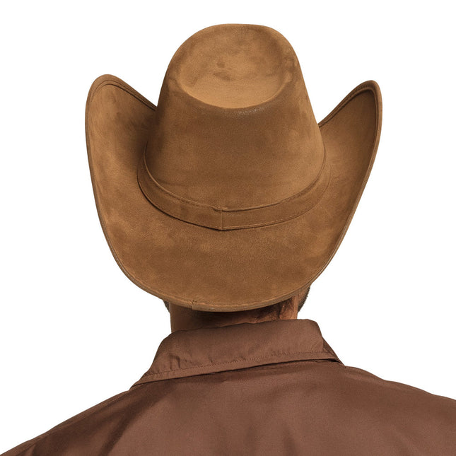 Cappello da cowboy in finta pelle marrone 43cm