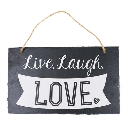 Piatto in ardesia Live, Laugh, Love 25 cm