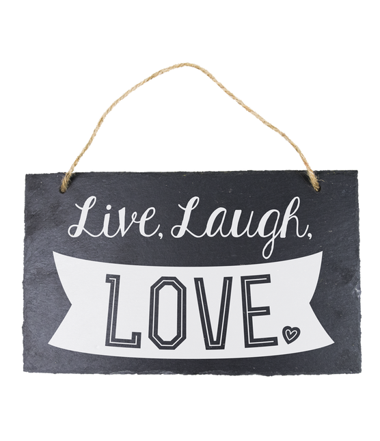 Piatto in ardesia Live, Laugh, Love 25 cm