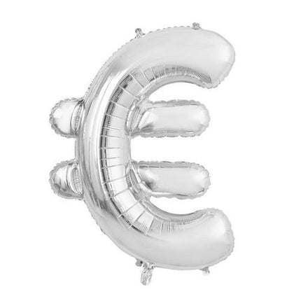 Palloncino in foil Euro Sign Silver XL 102cm Vuoto