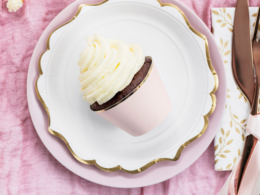 Stampi per cupcake rosa chiaro pastello 7,6 cm 6 pezzi