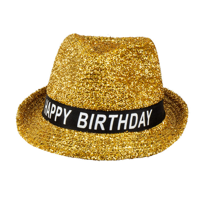 Cappello dorato di buon compleanno