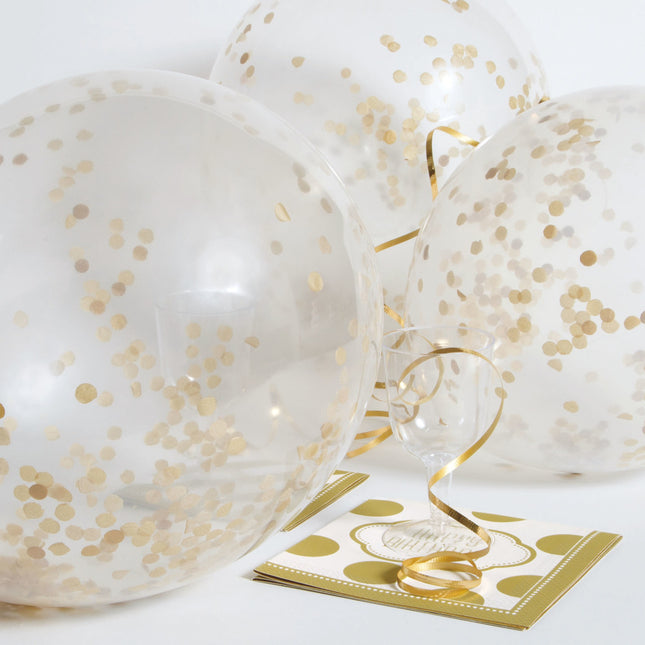 Palloncini a coriandoli oro 30,5 cm 6 pezzi