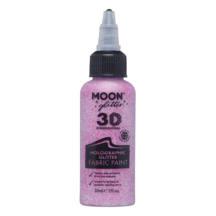 Moon Glitter Vernice olografica per tessuti rosa 30ml