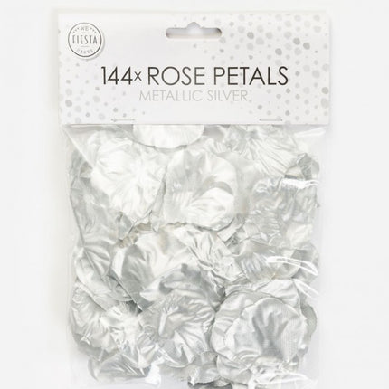 Petali di rosa argento metallizzati 144 pezzi