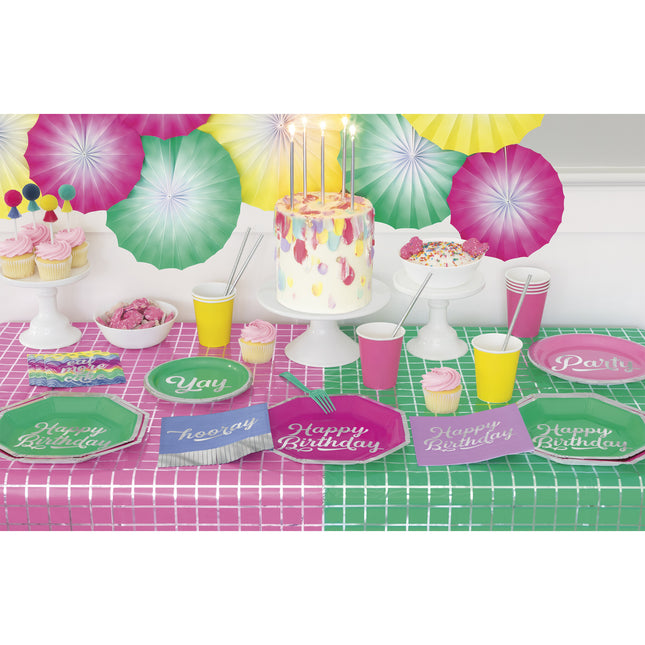 Topper per cupcake colorati Pom Pom e nappe 8 pezzi