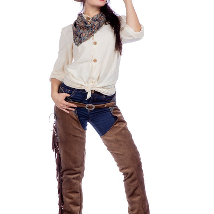 Pantaloni da cowboy marrone da donna