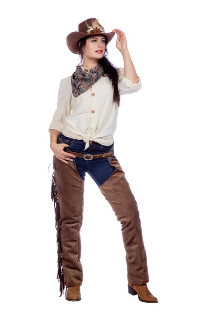 Pantaloni da cowboy marrone da donna