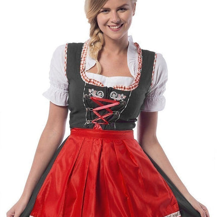 Abito Dirndl Oktoberfest Rosso 3 pezzi