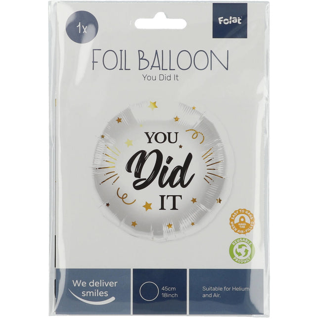 Palloncino ad elio You Did It vuoto 45 cm