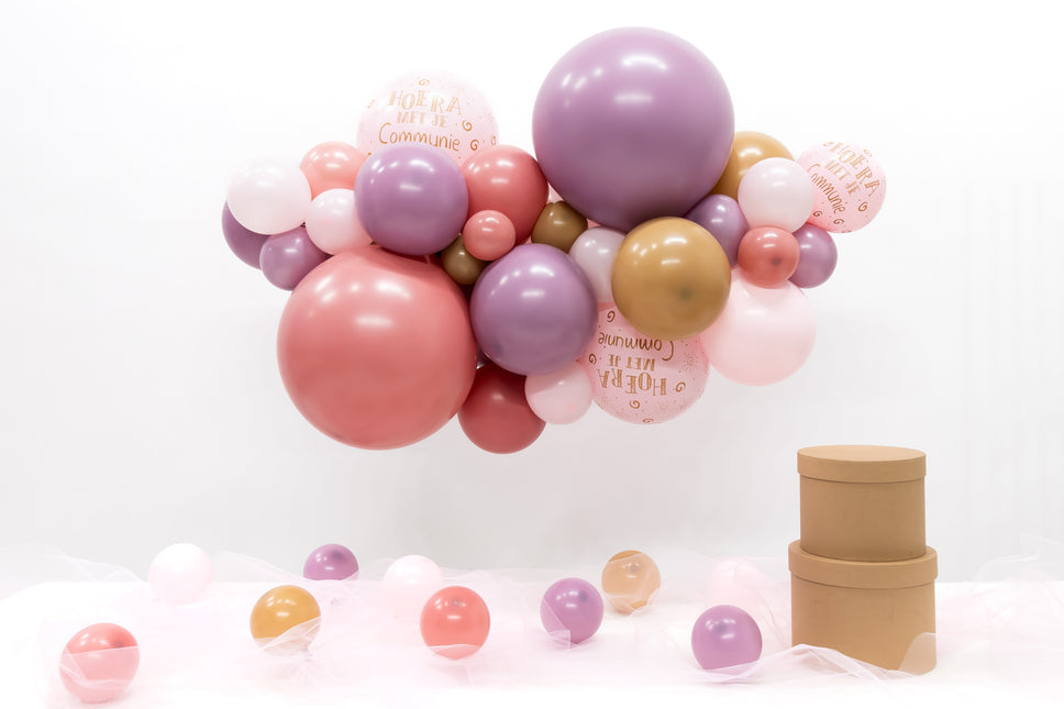 Kit di palloncini fai da te per la comunione organica Rosa