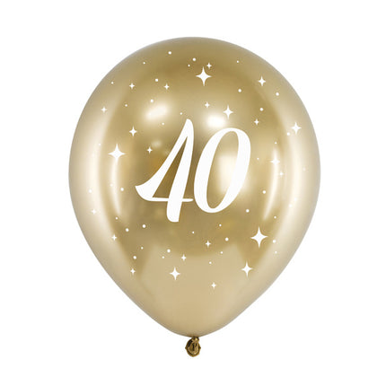 Palloncini 40 anni oro 30cm 6pz