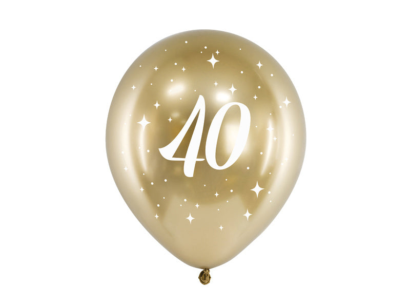 Palloncini 40 anni oro 30cm 6pz