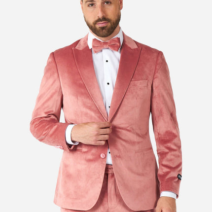 Smoking da uomo in velluto rosa chiaro <tc>OppoSuits</tc>