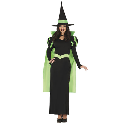 Costume da strega di Halloween da donna verde