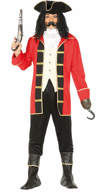 Costume da pirata rosso nero