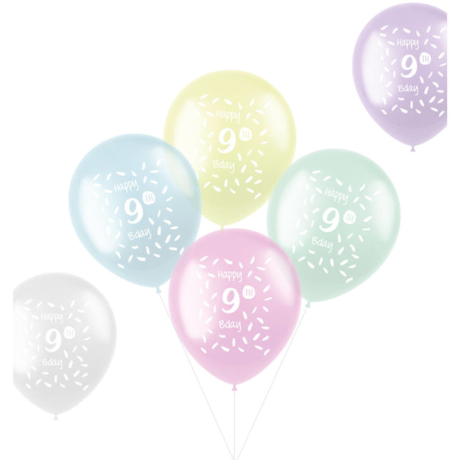 Palloncini Happy 9Th Bday 33cm 6pz